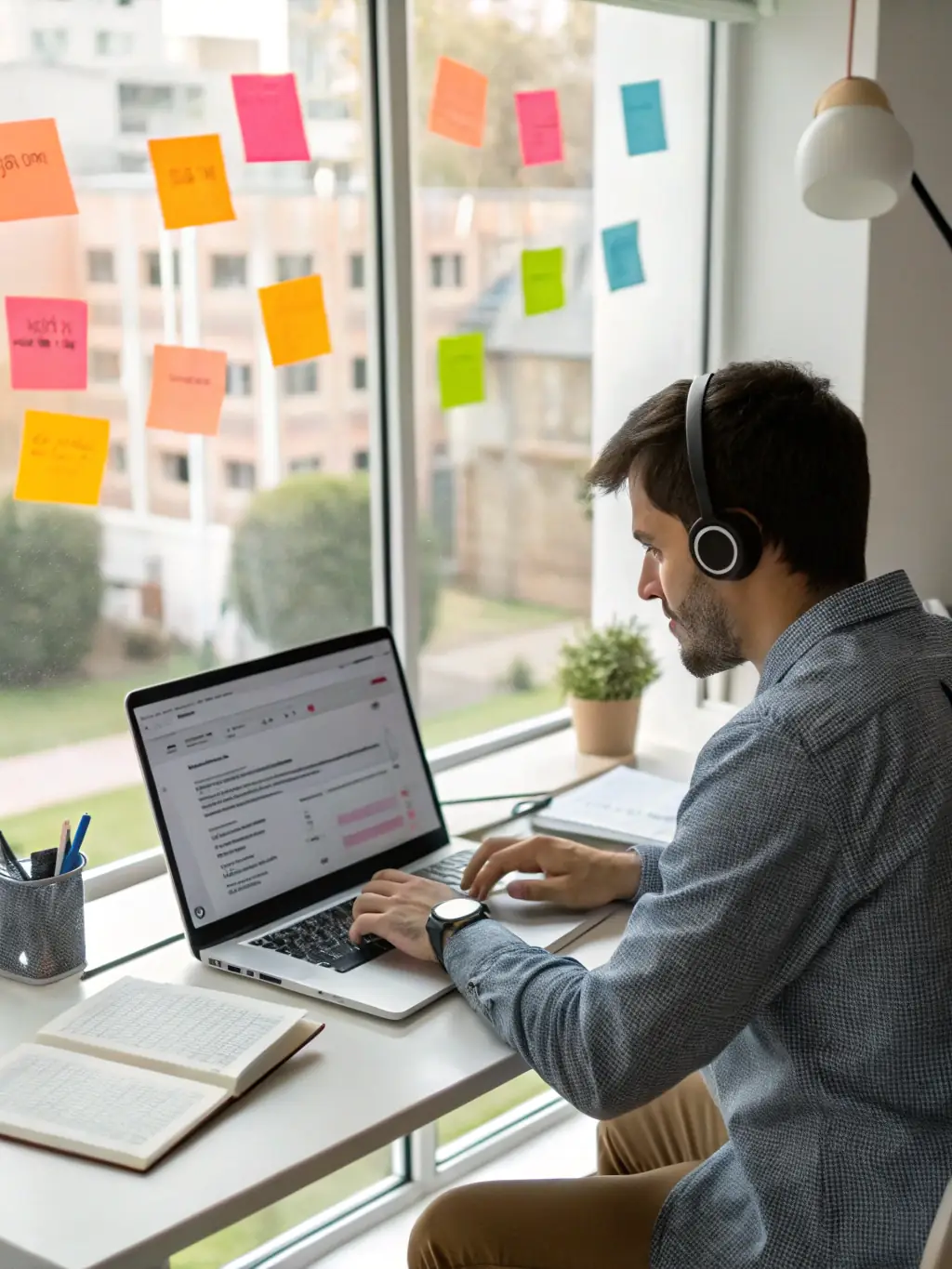 A person using an AI assistant to translate a document from one language to another, emphasizing the AI's ability to facilitate communication across different languages.